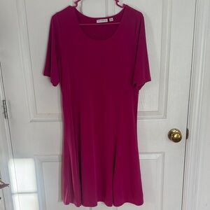 Susan Graver Fuchsia Short Sleeve Top